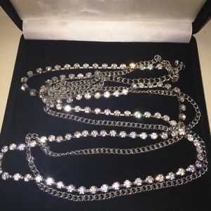 Chico’s Long, 2 Strand Silver Necklace, Stunning!
